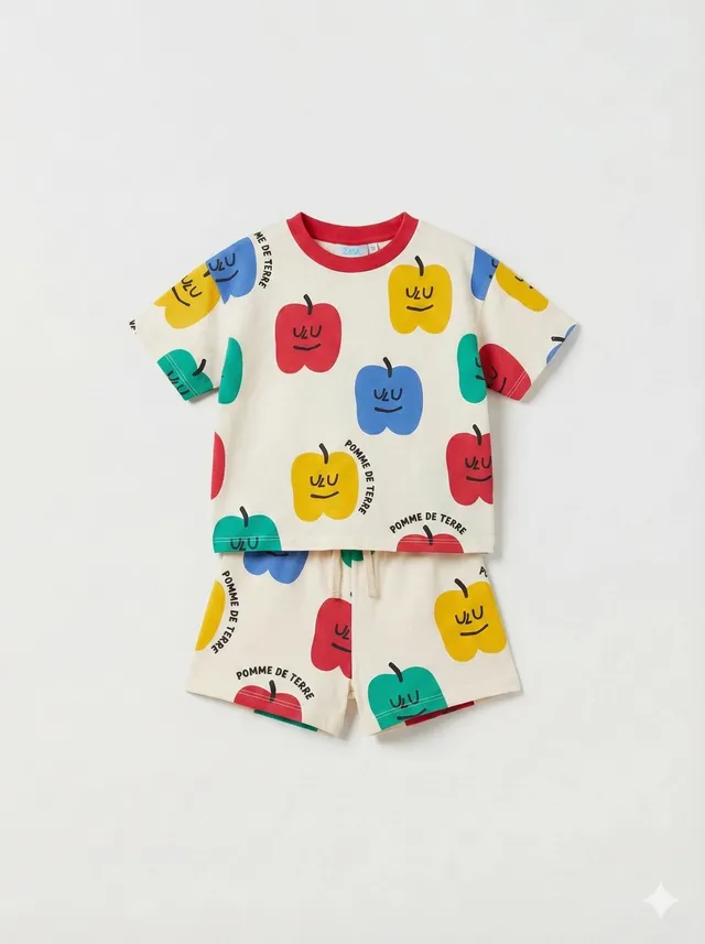 Kokarcia Peperoni completo bambino cotone t-shirt+shorts