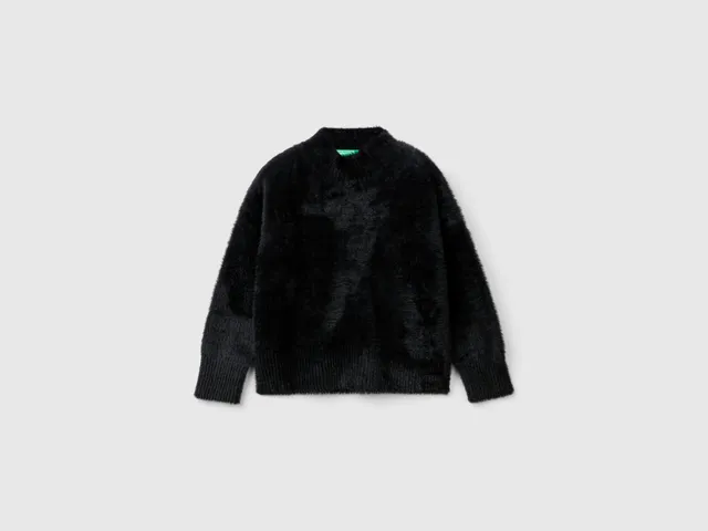 United Colors of Benetton Furry Yarn Maglione Peloso Collo Alto L