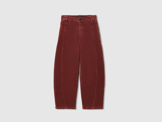 United Colors of Benetton Vintage Wash Pantaloni Velluto Balloon Cotone
