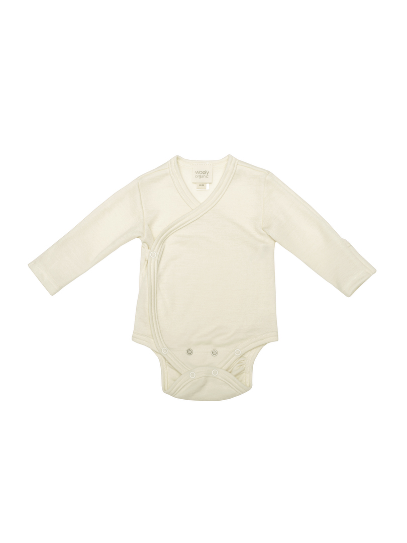 Woolly Organic Baby Bodysuits Body Kimono Lana Merino e Seta Neonato