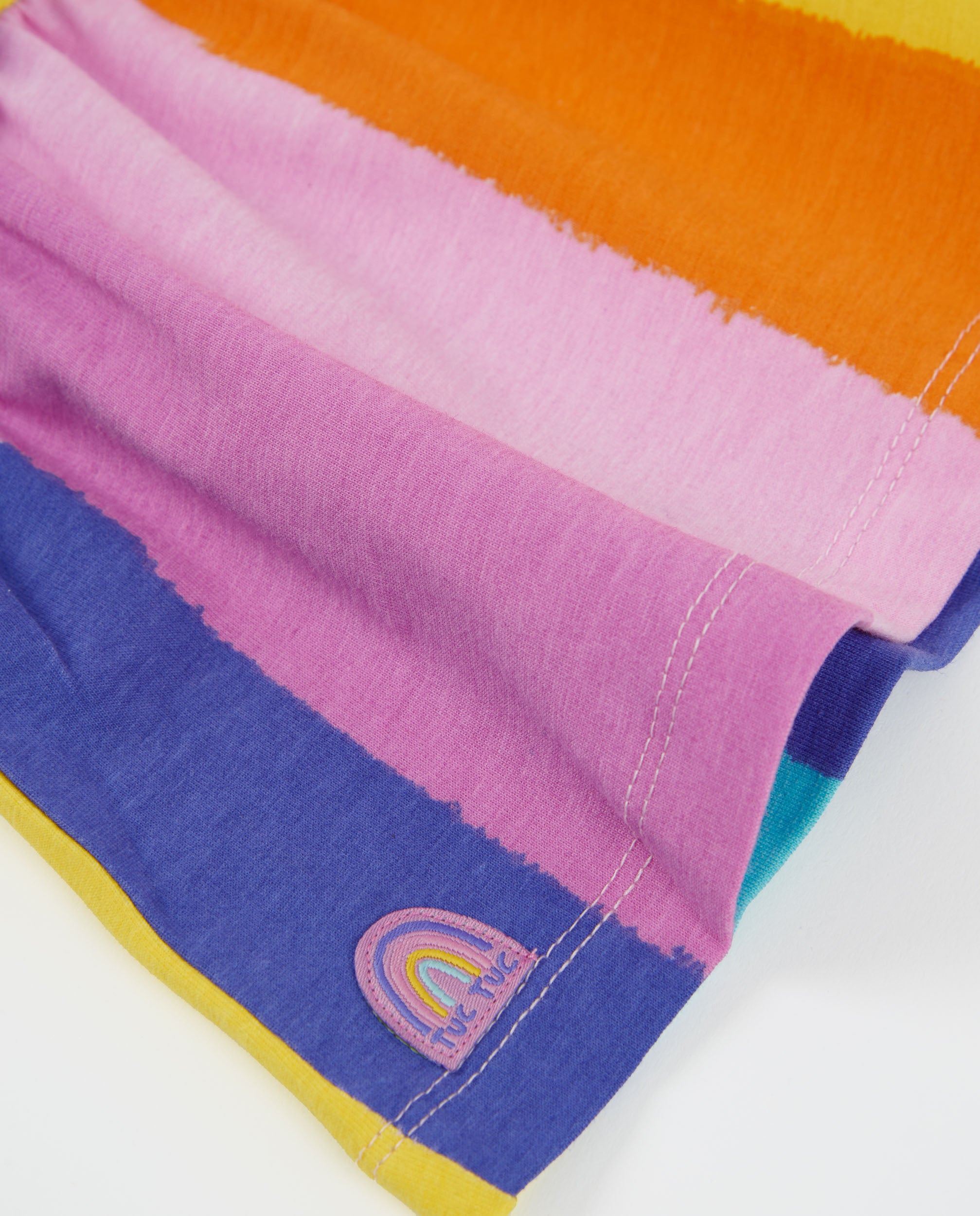TucTuc Vestiti vestito righe volant abitino rosa multicolore