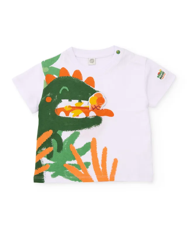 TucTuc Magliette T-shirt bambino dinosauro bianco cotone