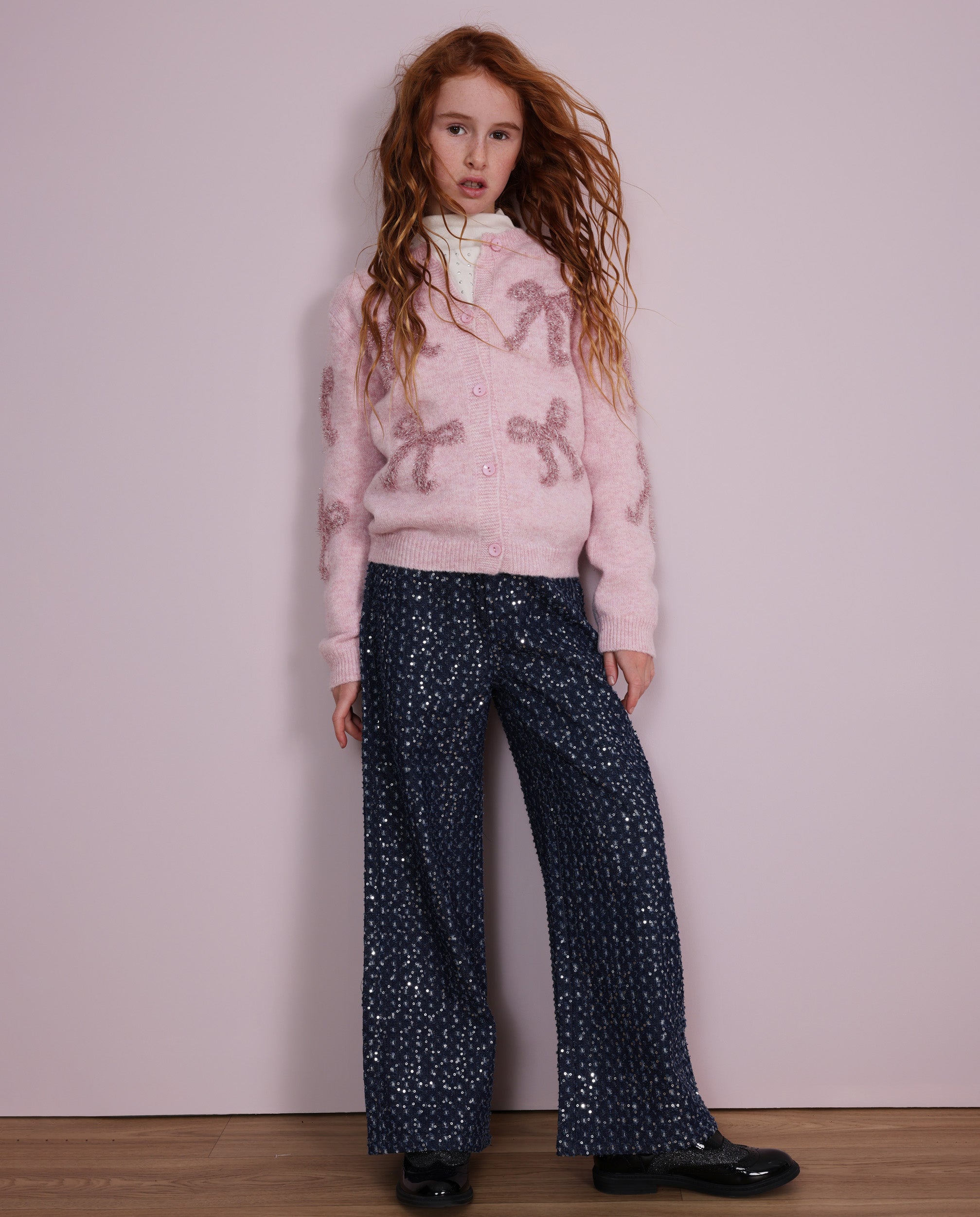TucTuc Pantaloni Jeans denim paillettes bambina