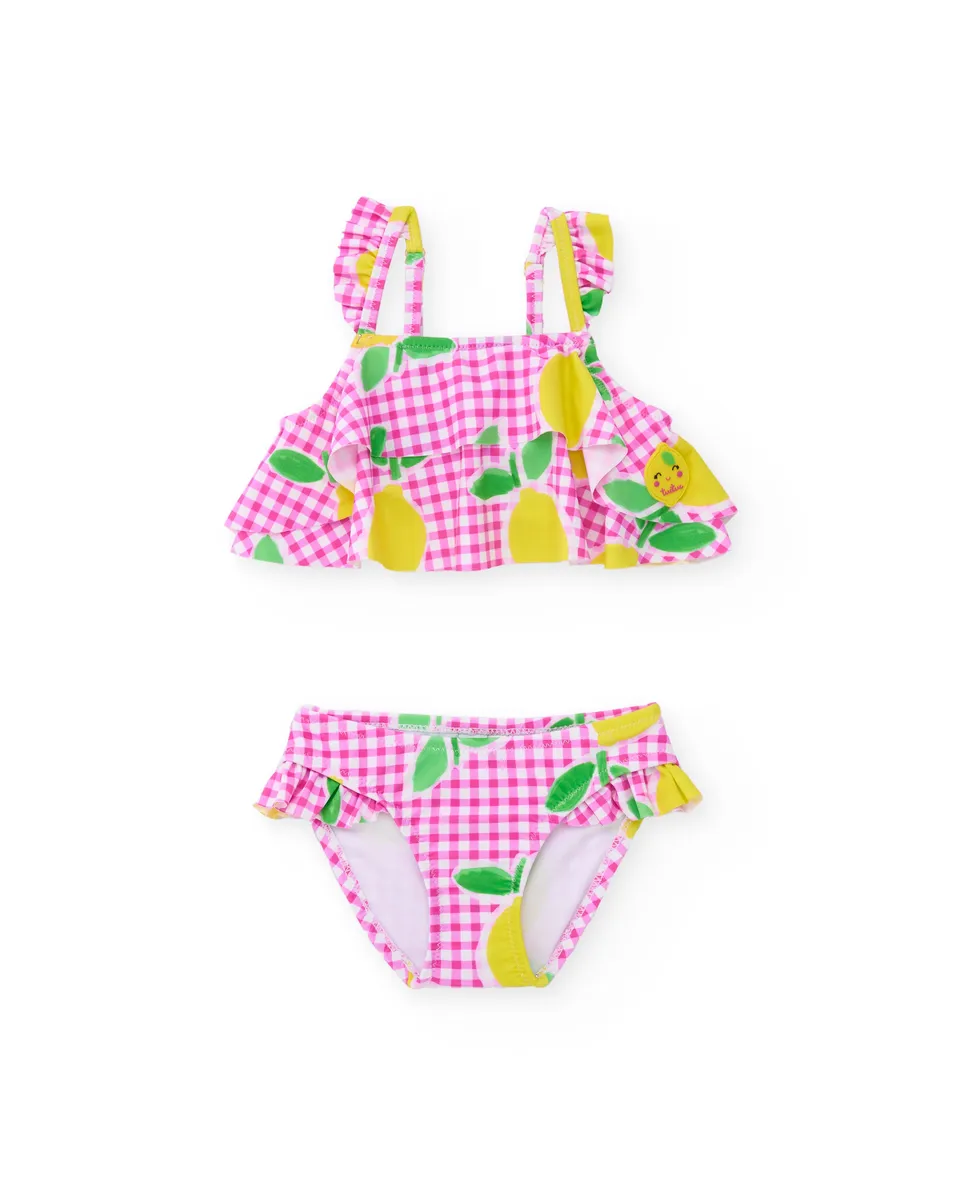 TucTuc Costumi Da Bagno Vichy bikini bambina rosa