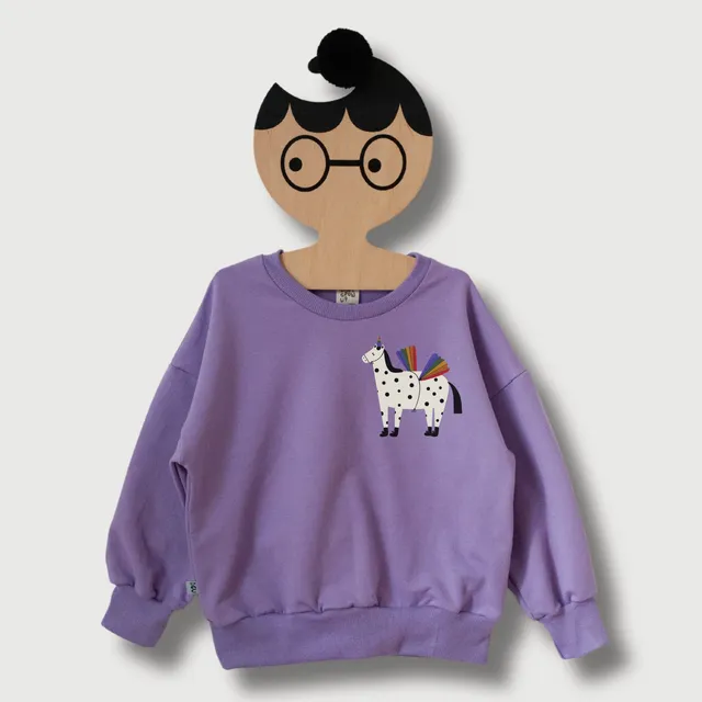 Dont Grow Up Cavallo Arcobaleno felpa viola cotone