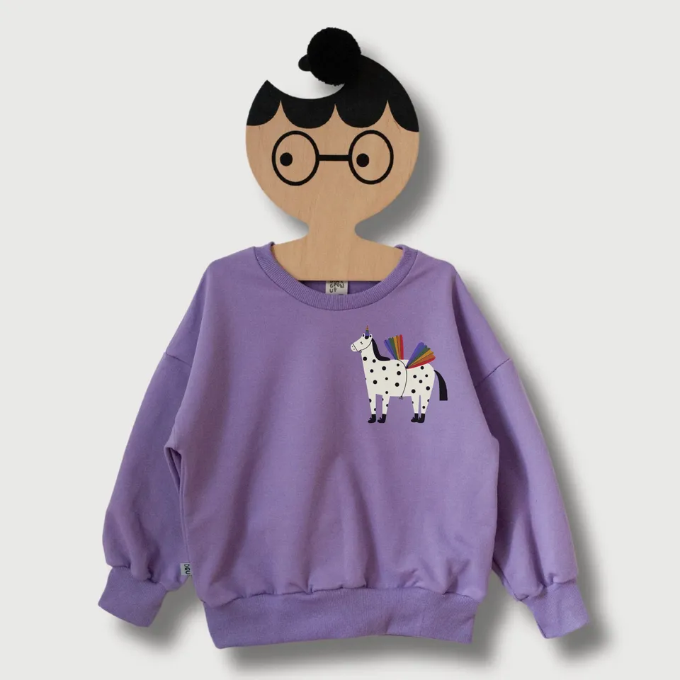 Dont Grow Up Cavallo Arcobaleno felpa viola cotone