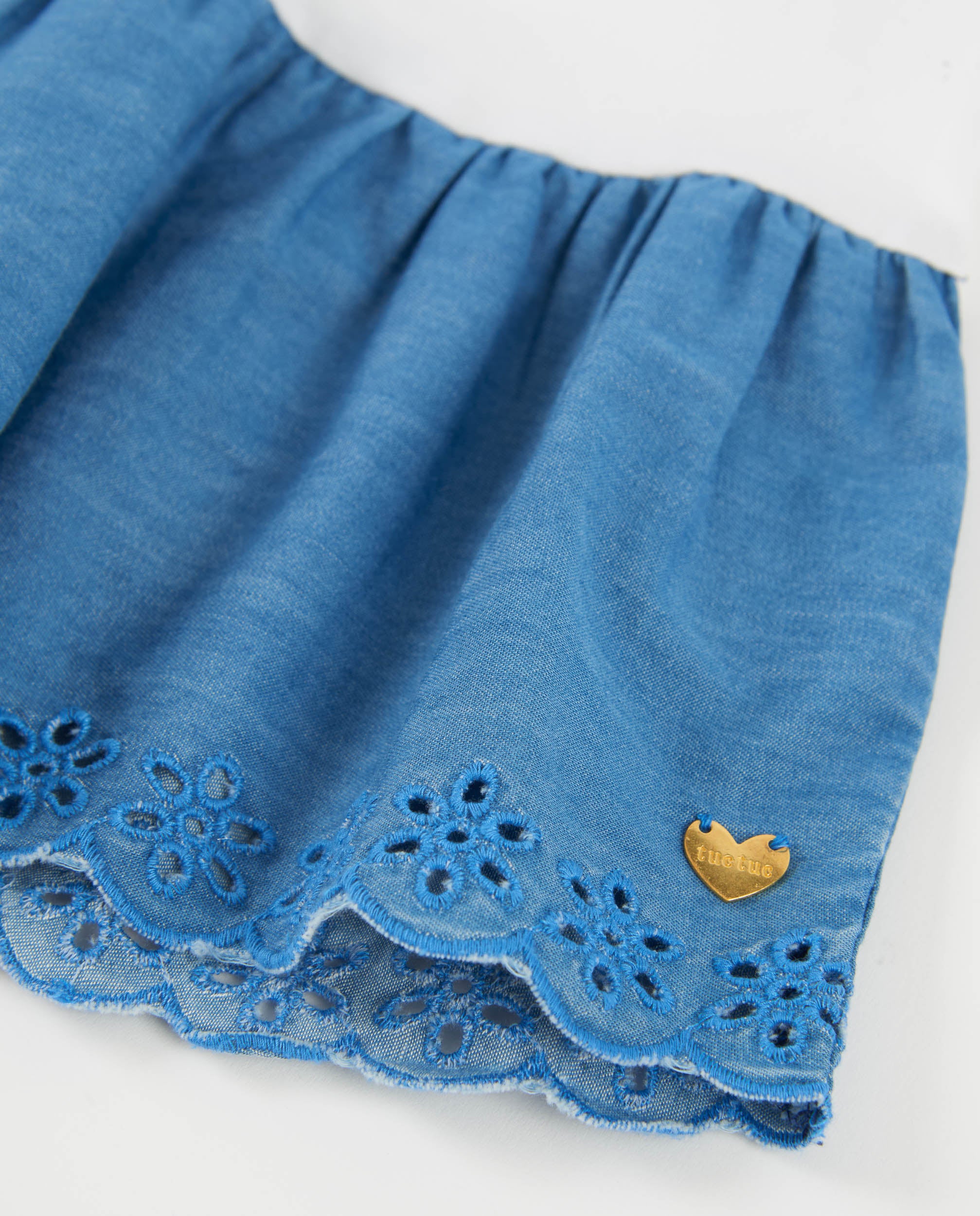 TucTuc Vestiti Vestito Marino Paillettes Bianco Neonata Denim