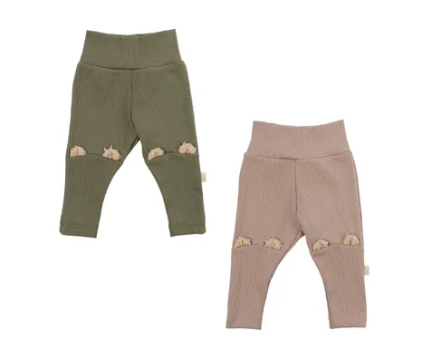 Woolly Organic Leggings Teddy Ears leggings orecchie cotone organico