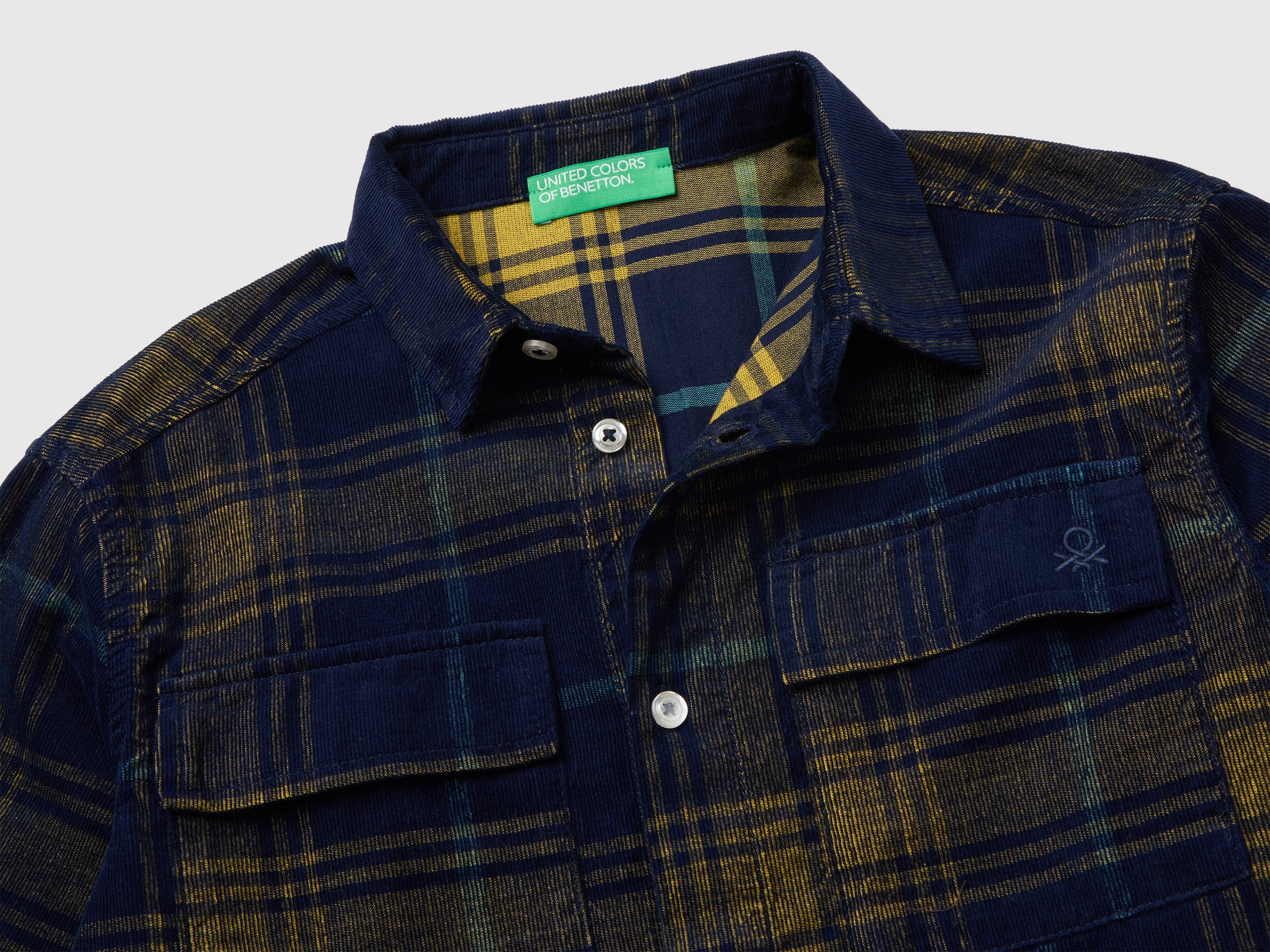 United Colors of Benetton Camicia velluto tartan manica lunga