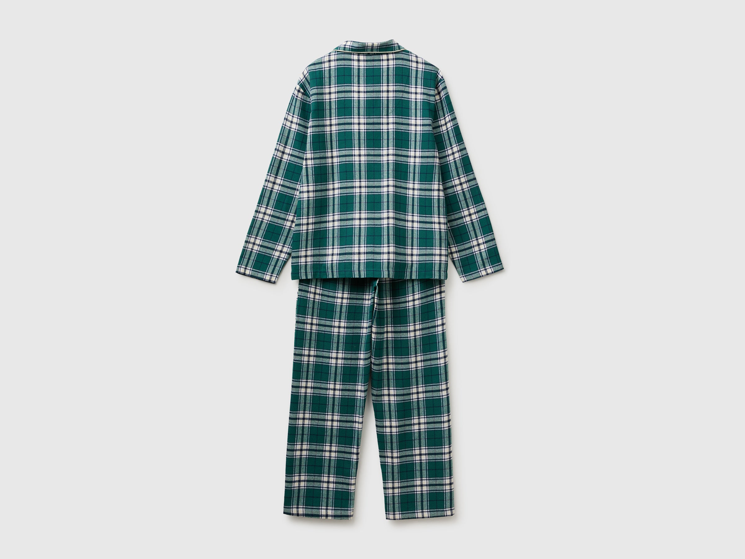 United Colors of Benetton Open flannel plaid pigiama flanella cotone