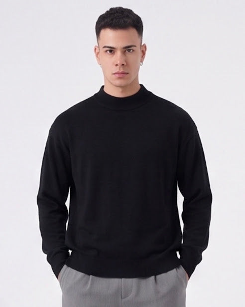Sottosopra maglioncino lupetto misto viscosa maglia bianco basic