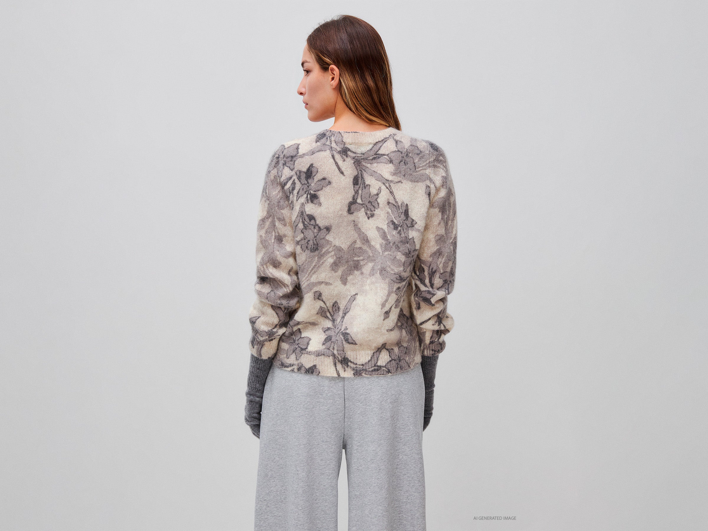 United Colors of Benetton Maglione mohair fiori M lana calda