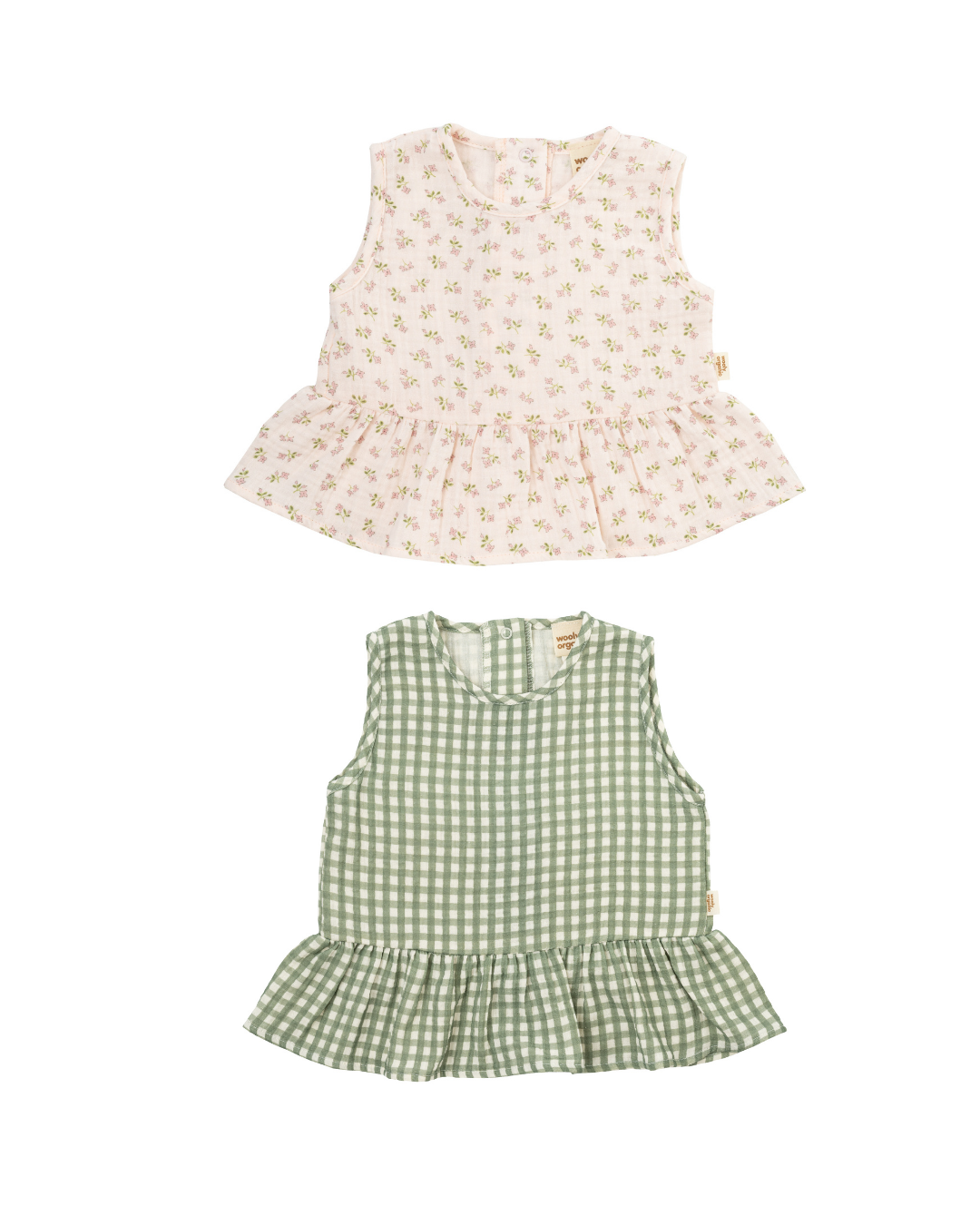 Woolly Organic Top Ruffle maglia mussola cotone volant