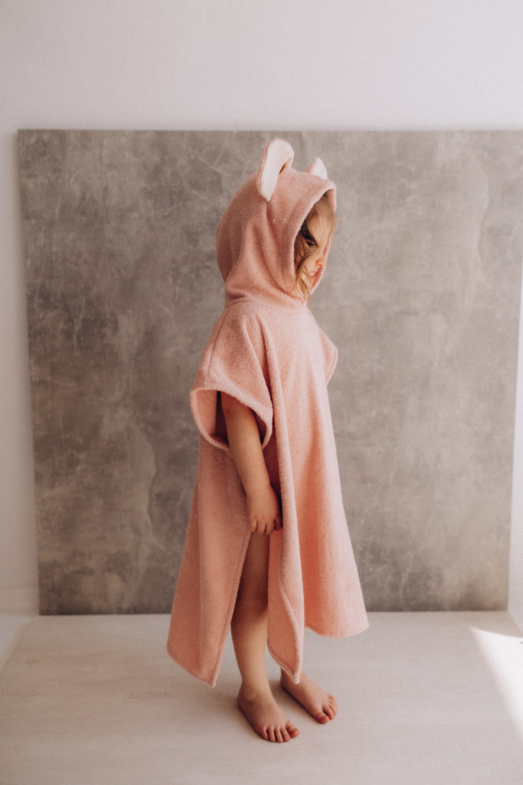 Woolly Organic After Bath poncho bimbo orecchie topo cotone bio
