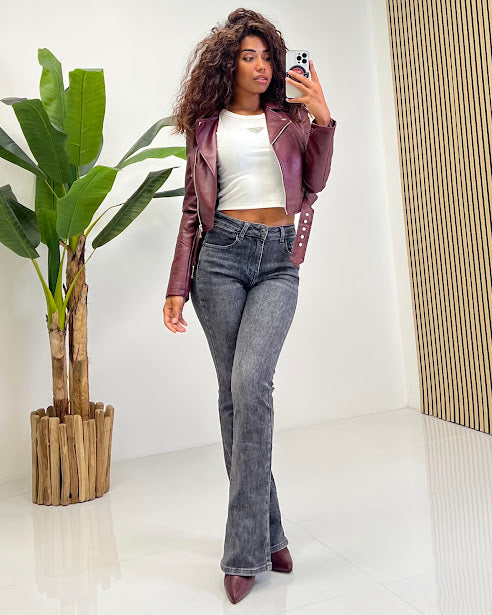 Sottosopra JEYW1813 jeans zampa grigio scuro taglia M