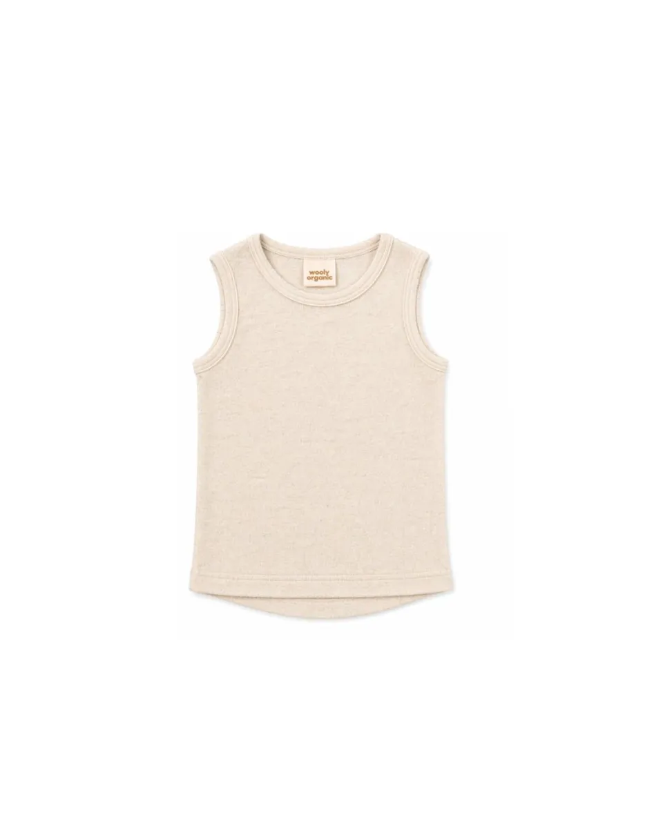 Woolly Organic SS27 canotta lyocell lino bimba
