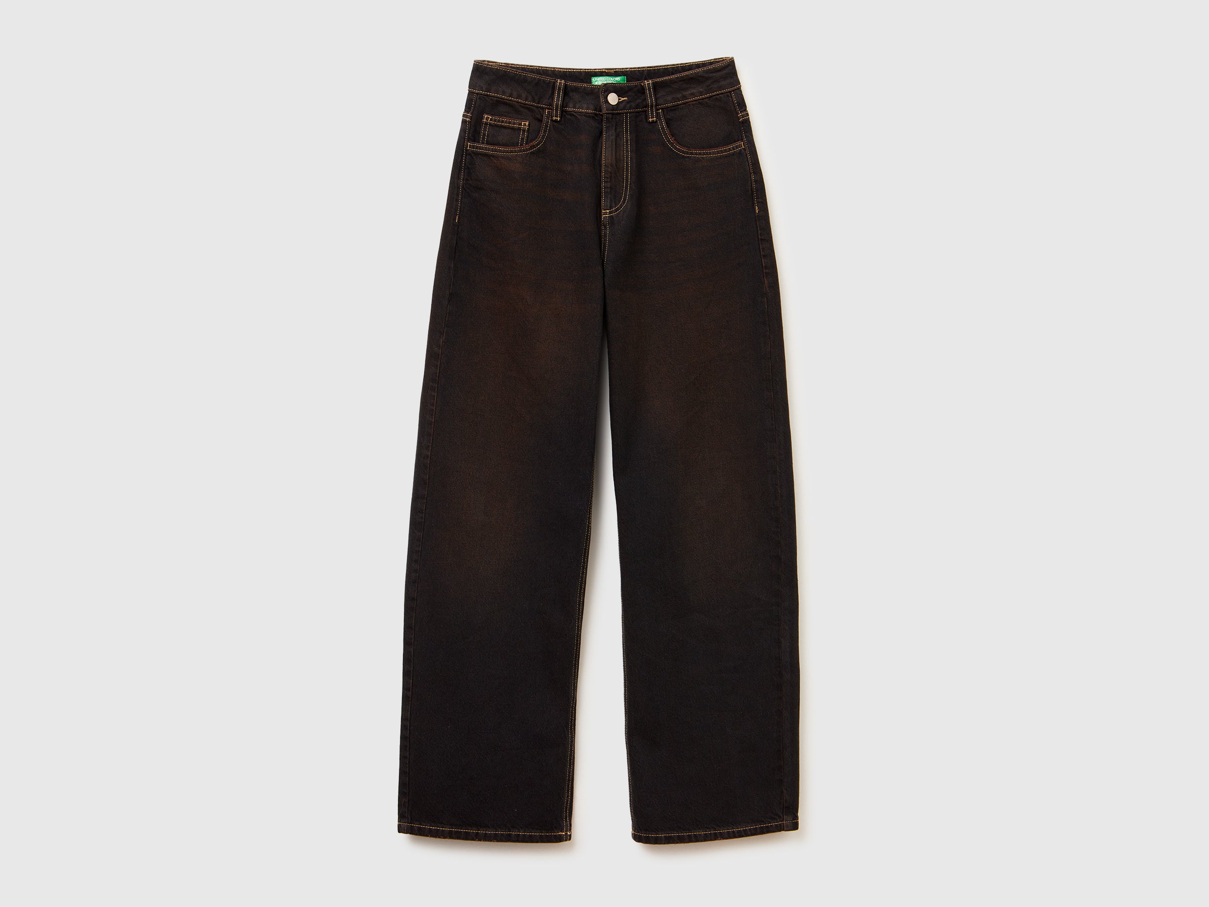 United Colors of Benetton Jeans Wide Leg 5 Tasche Denim Cotone