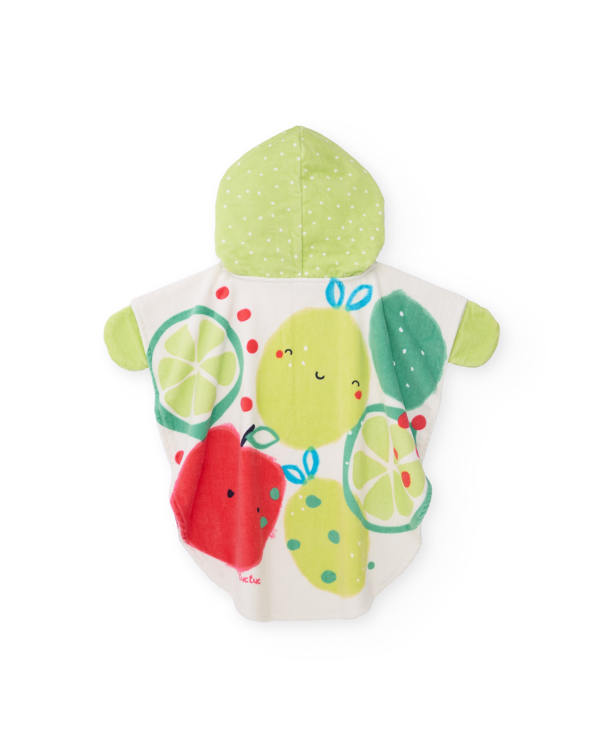 TucTuc Asciugamani Poncho neonato verde con cappuccio