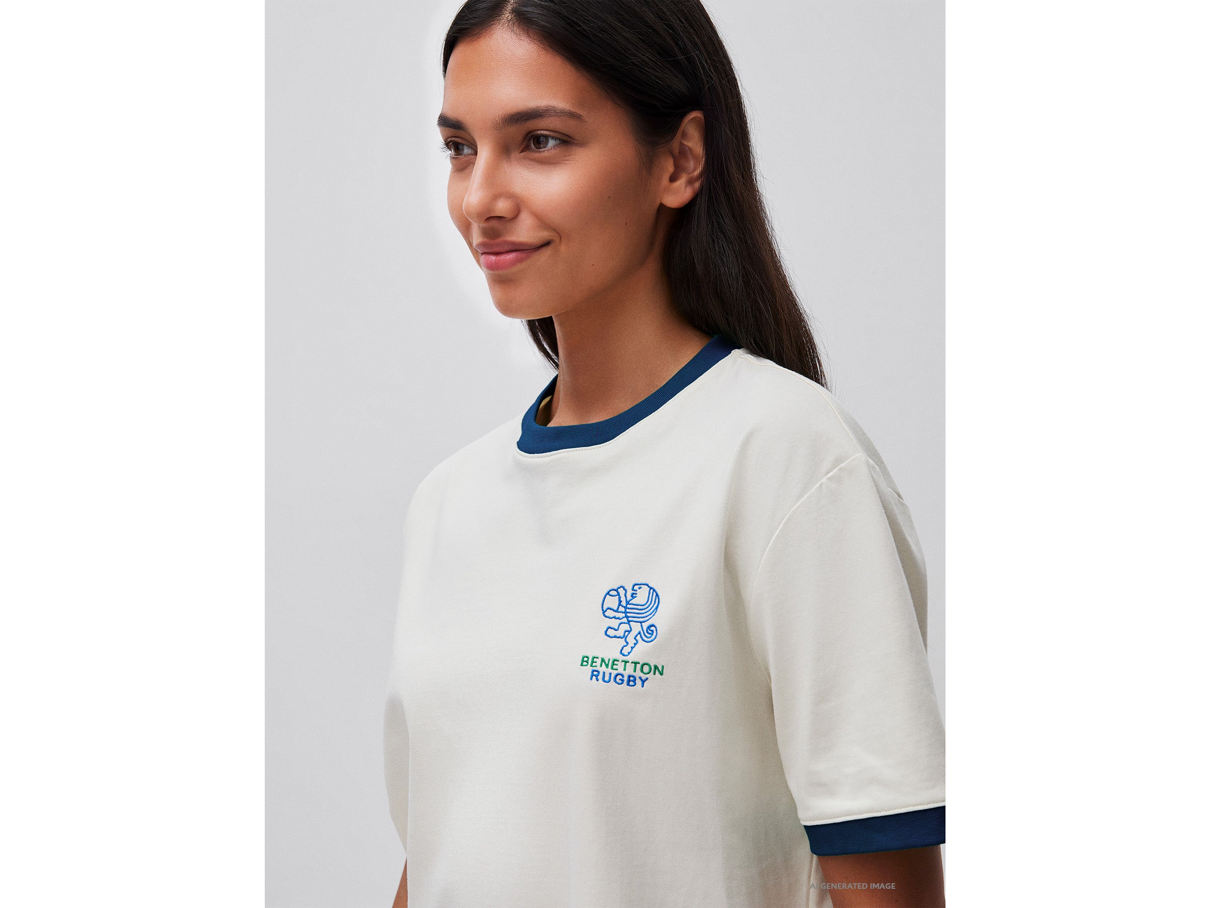United Colors of Benetton Rugby T-shirt Cotone M Bianca