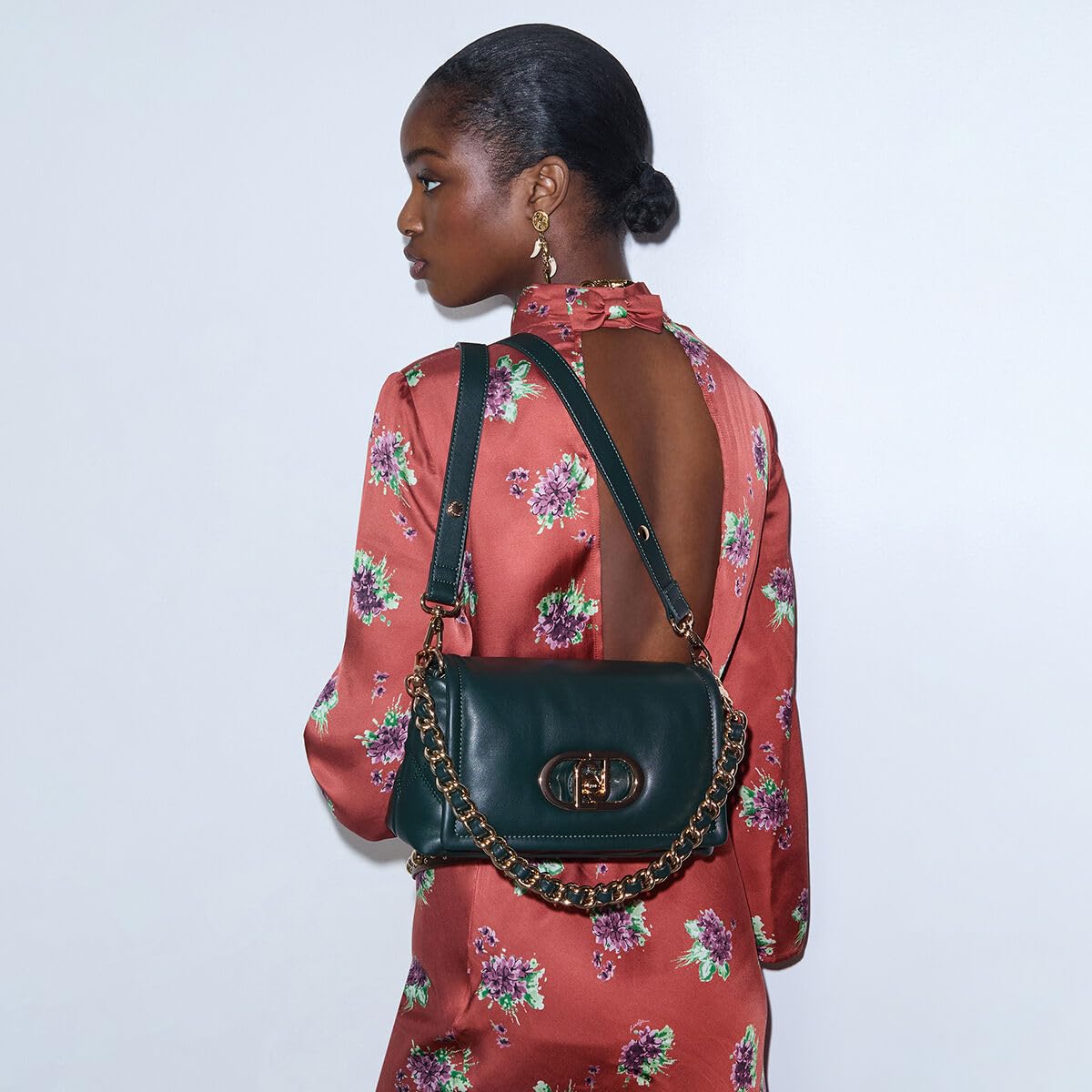 Liu Jo Borse LaPuffy media borsa a spalla verde matelasse