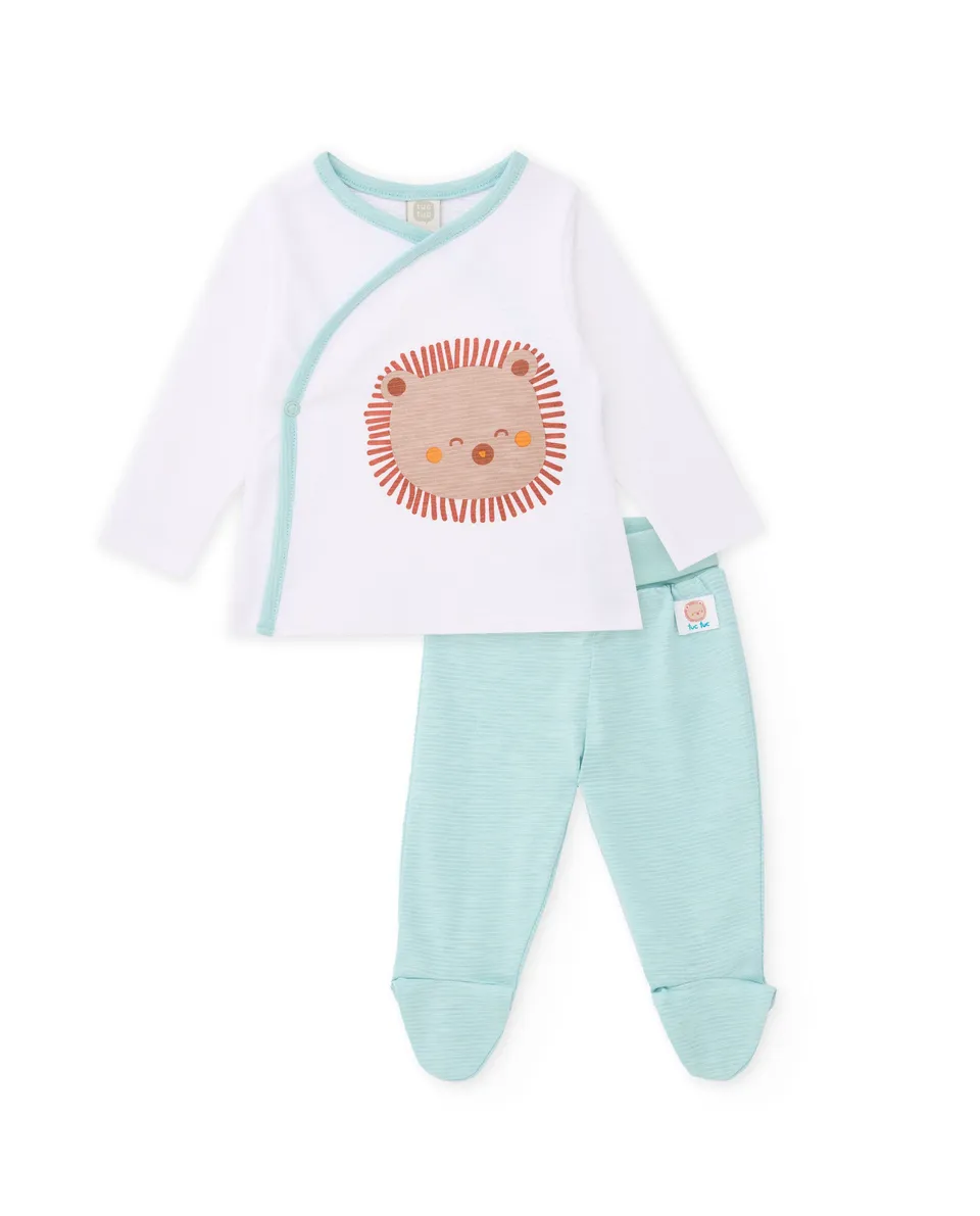 TucTuc Completi Completo Neonato Maglia Bianco Leone