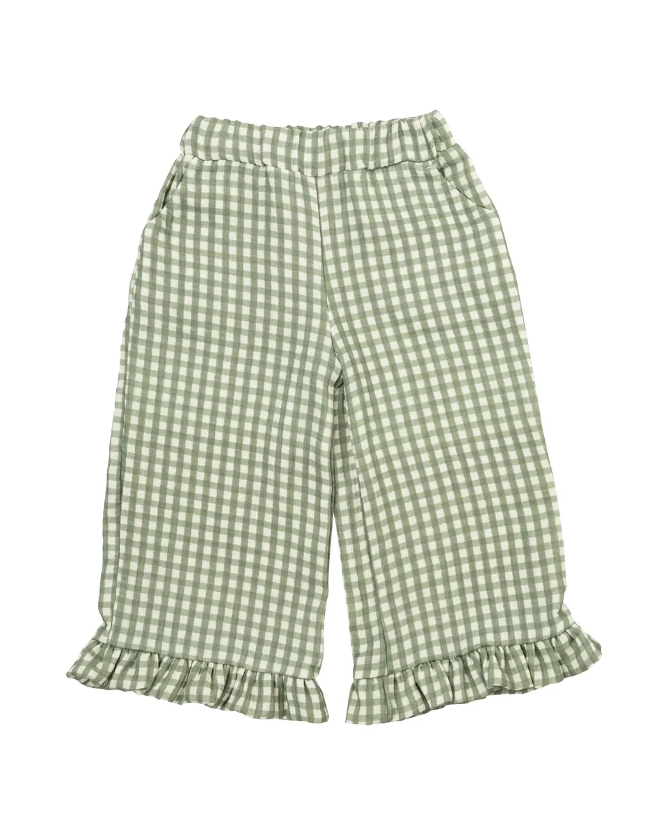 Woolly Organic Kids Trousers Ruffle pantaloni mussola cotone