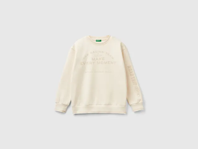 United Colors of Benetton Felpa cotone stampa velluto taglia M