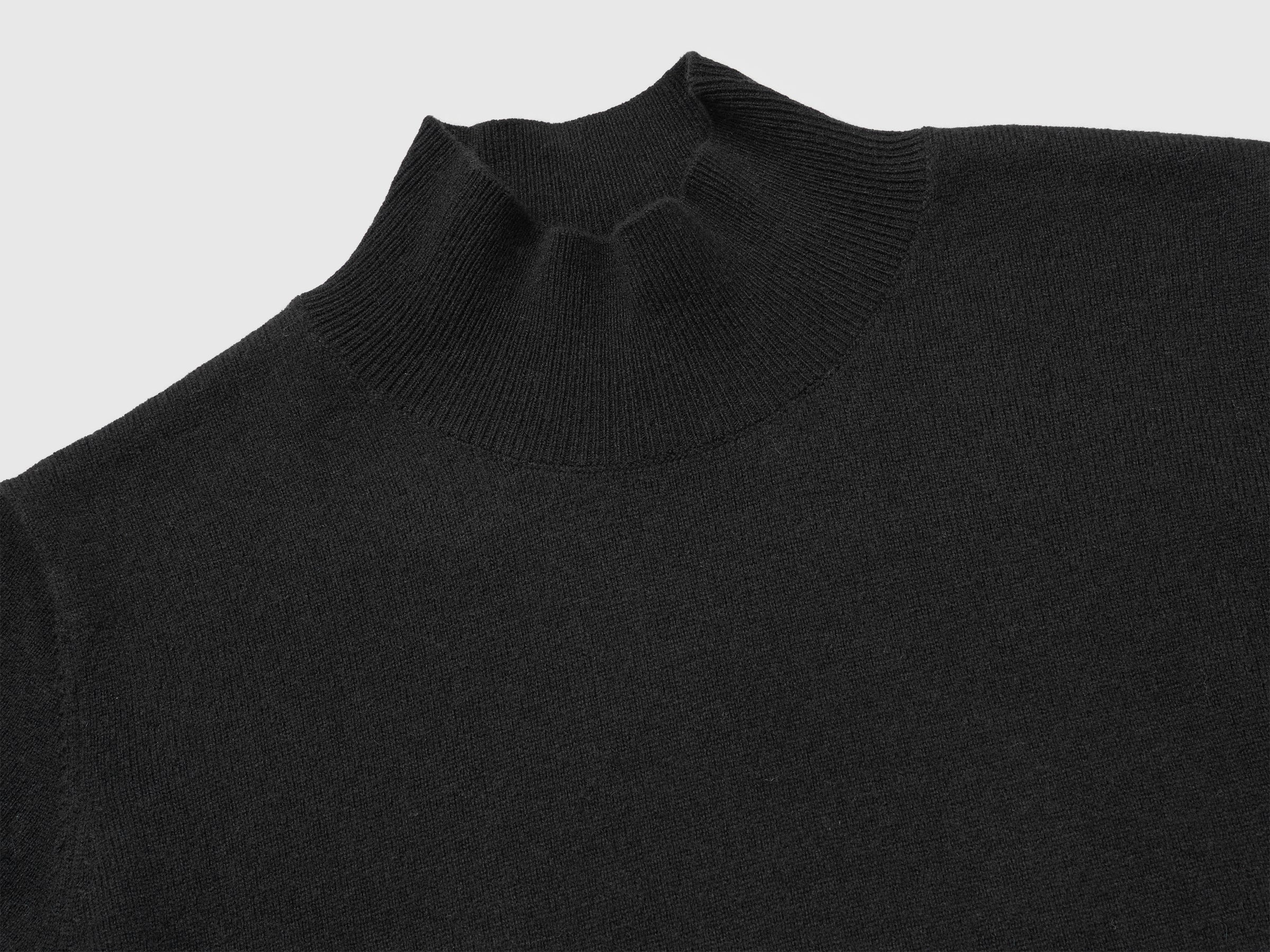 Benetton maglione dolcevita manica corta lana cashmere viscosa