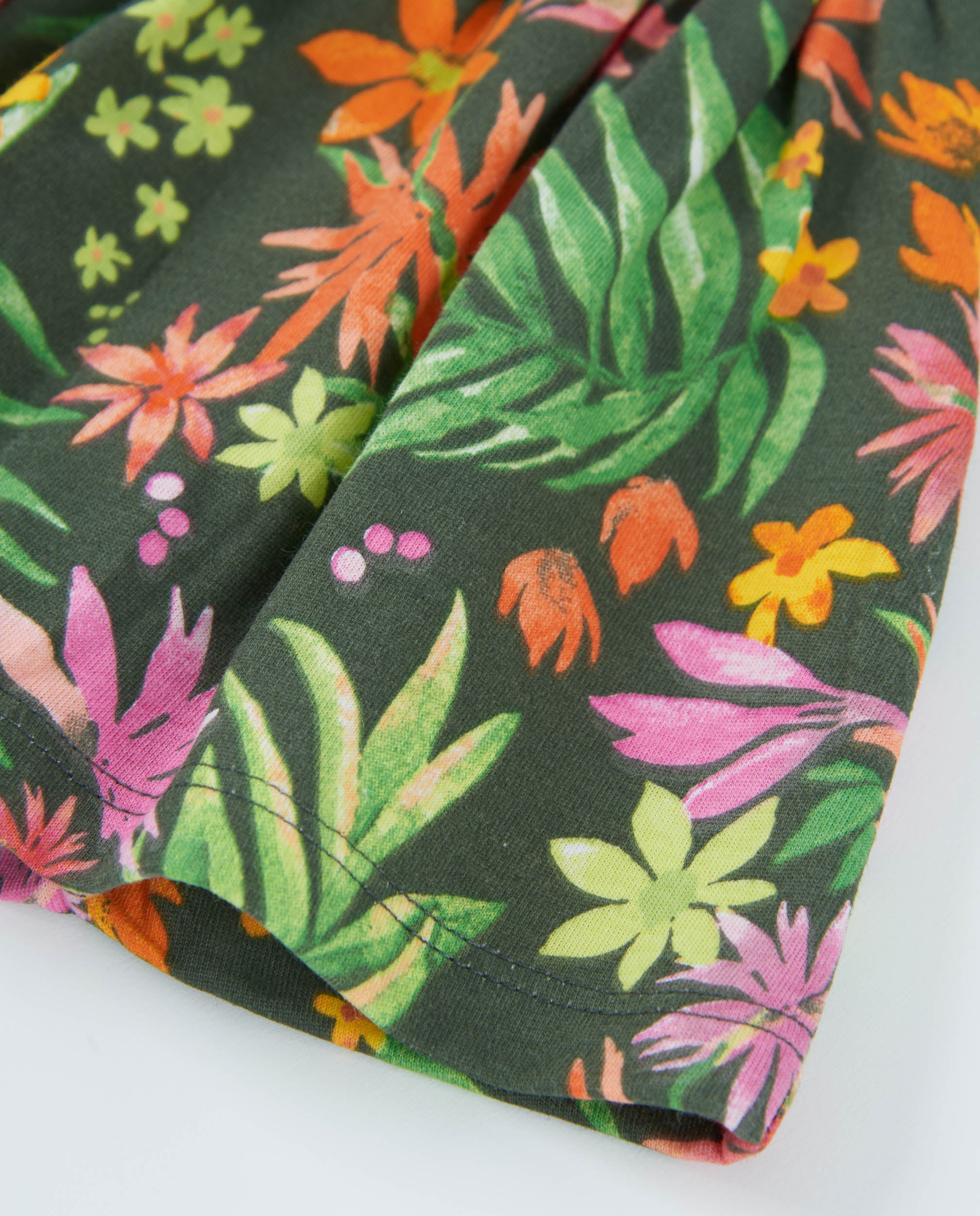 TucTuc Gonne Bambina Verde in Maglia Floreale