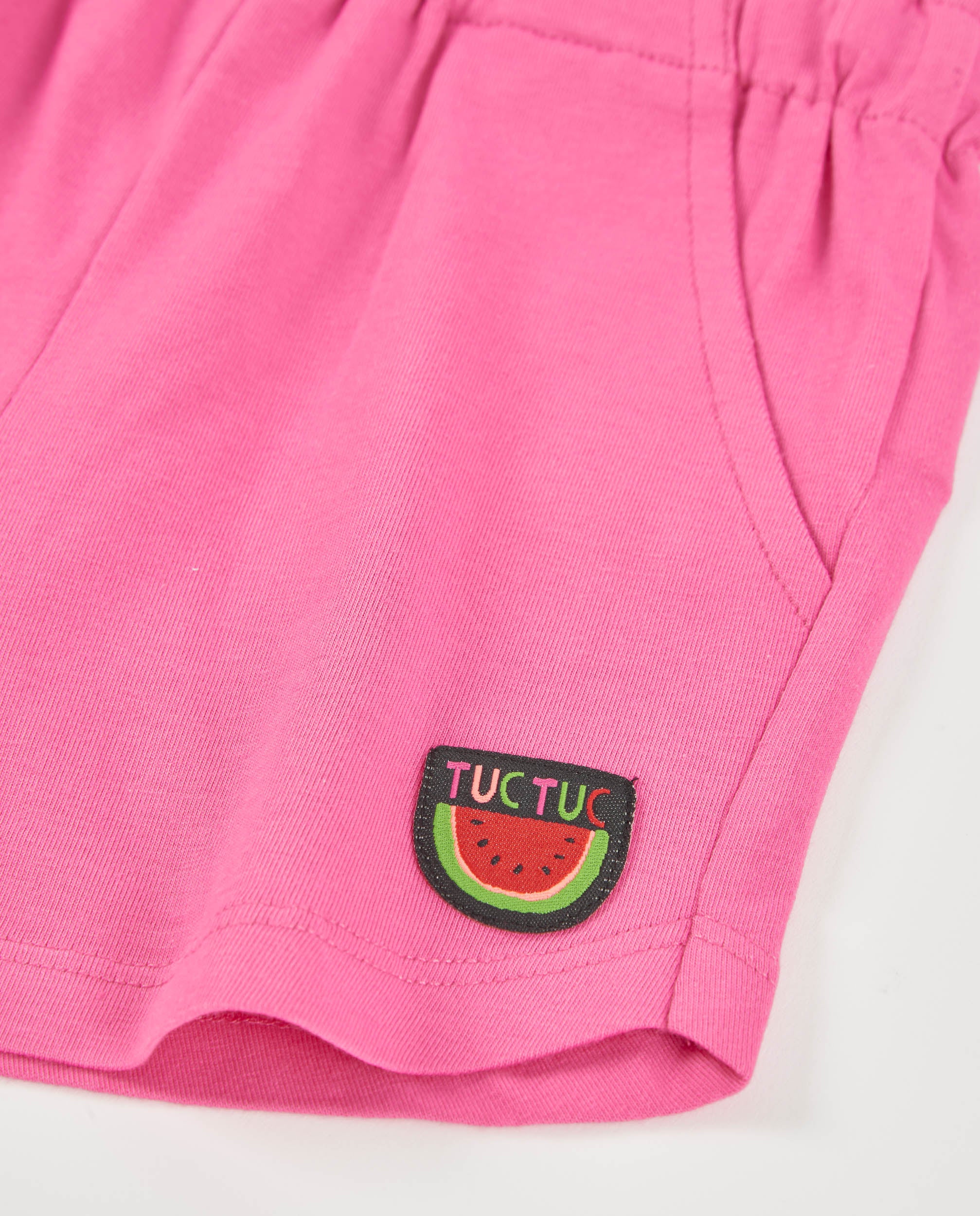 TucTuc Bermuda Short Bambina Rosa Ricamo Anguria
