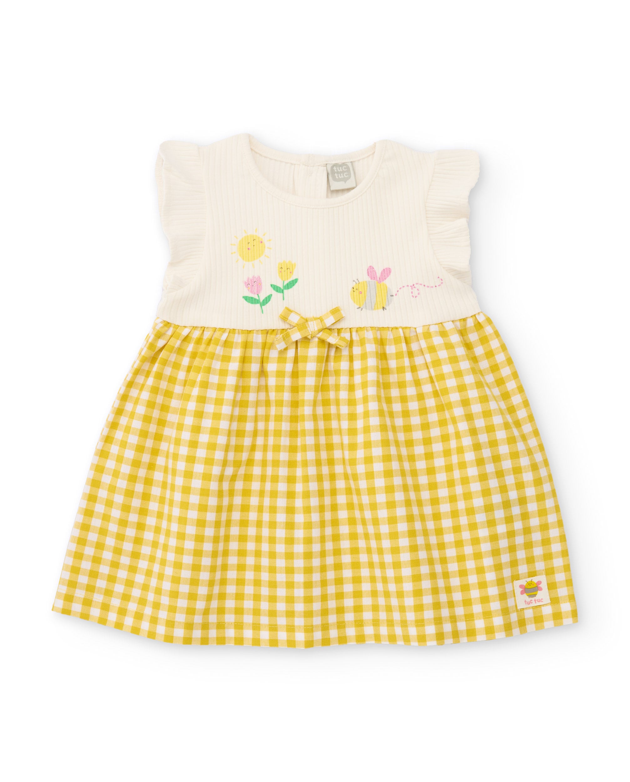 TucTuc Vestiti neonato vichy giallo con mutandina 2pz