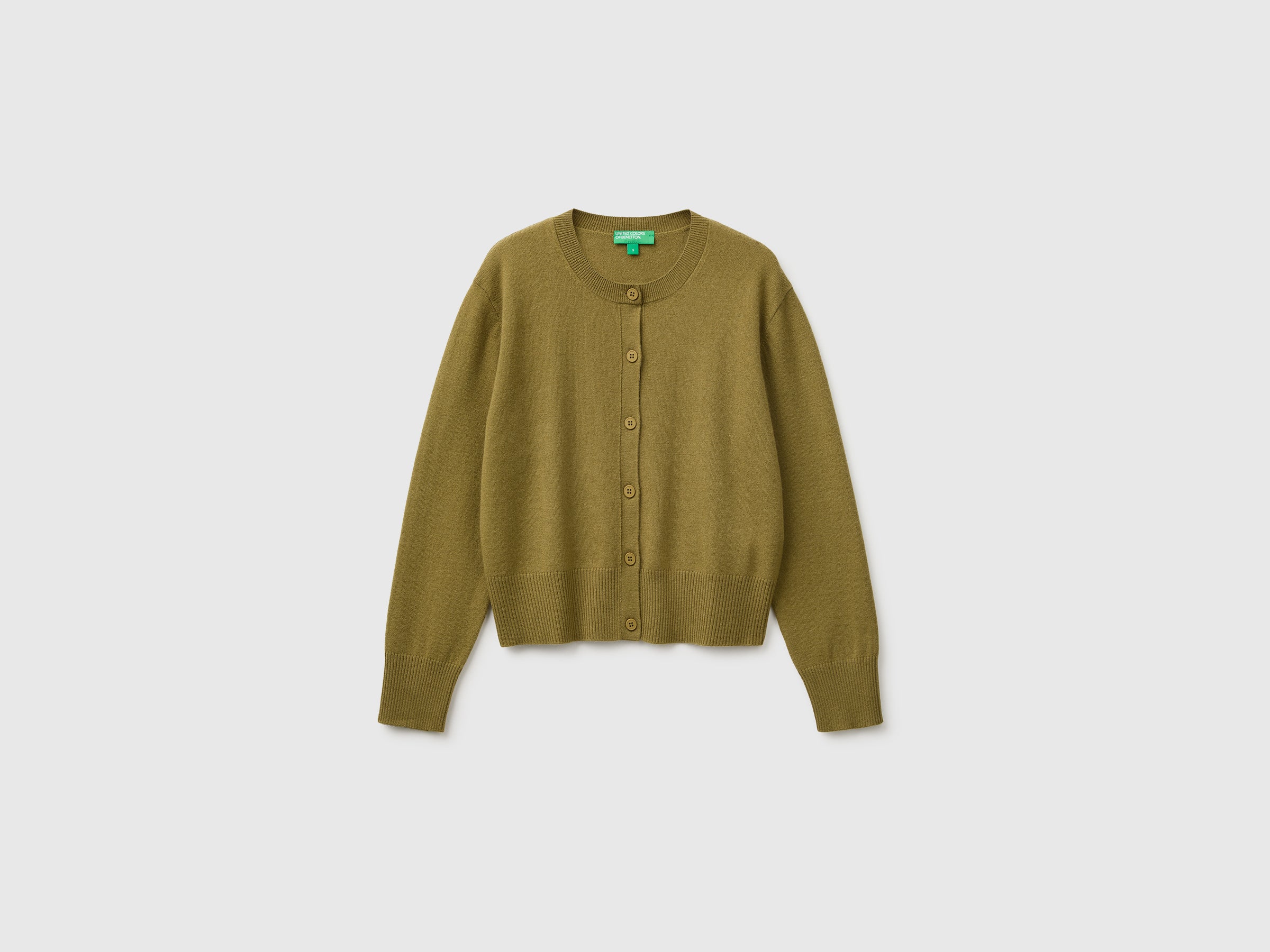 Benetton Cardigan cashmere lana girocollo bottoni