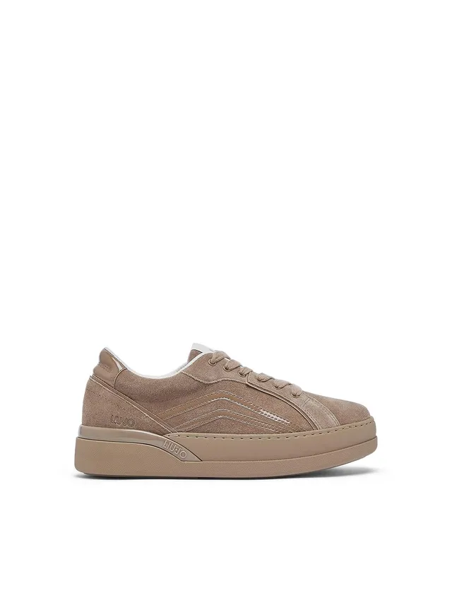 Liu Jo Sneakers Suede Moka Beige con Glossy