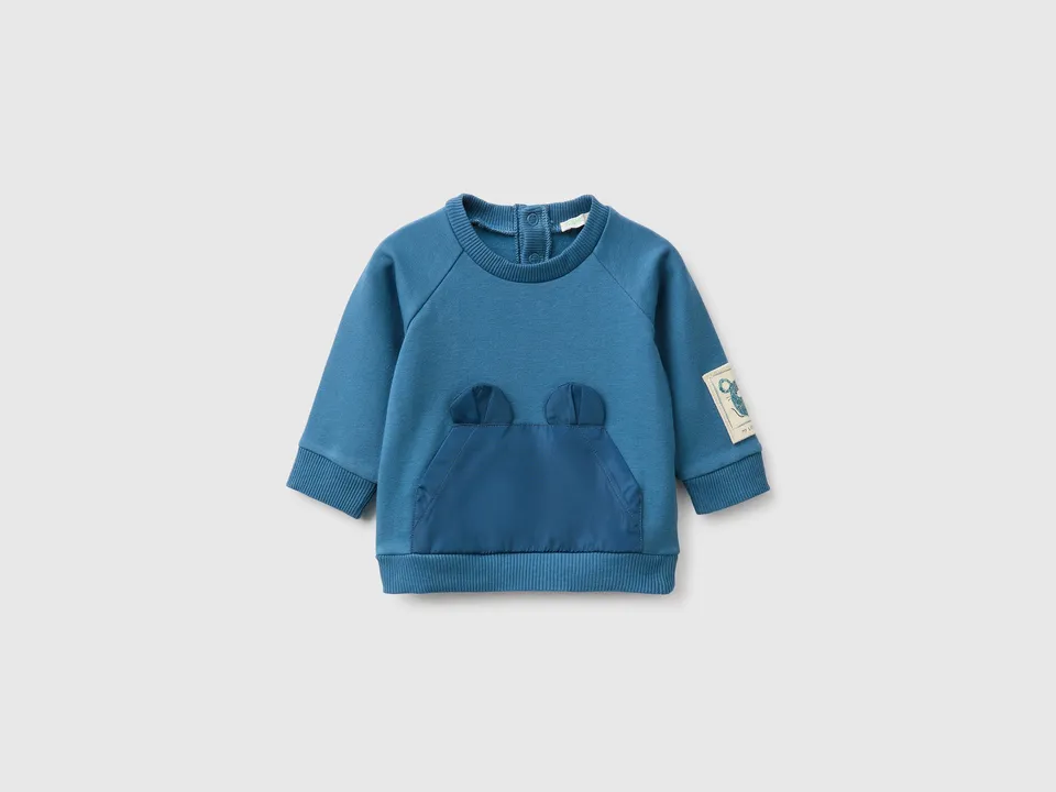 United Colors of Benetton Felpa neonato cotone tasca canguro