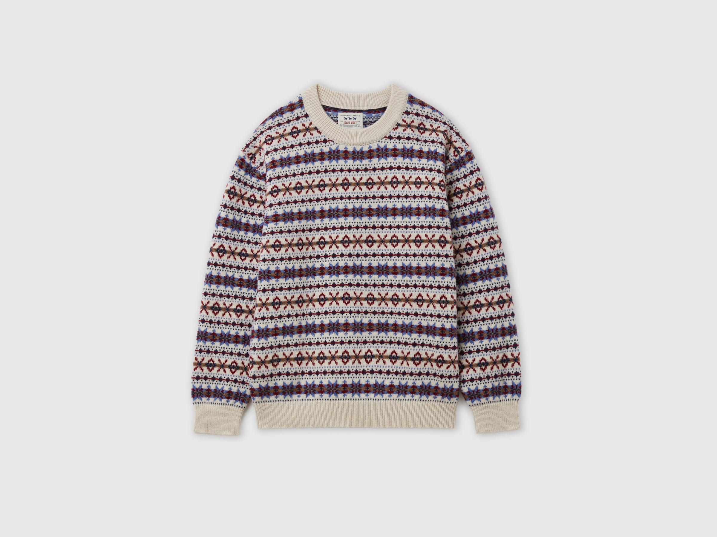 United Colors of Benetton Maglione jacquard lana collo rotondo XS