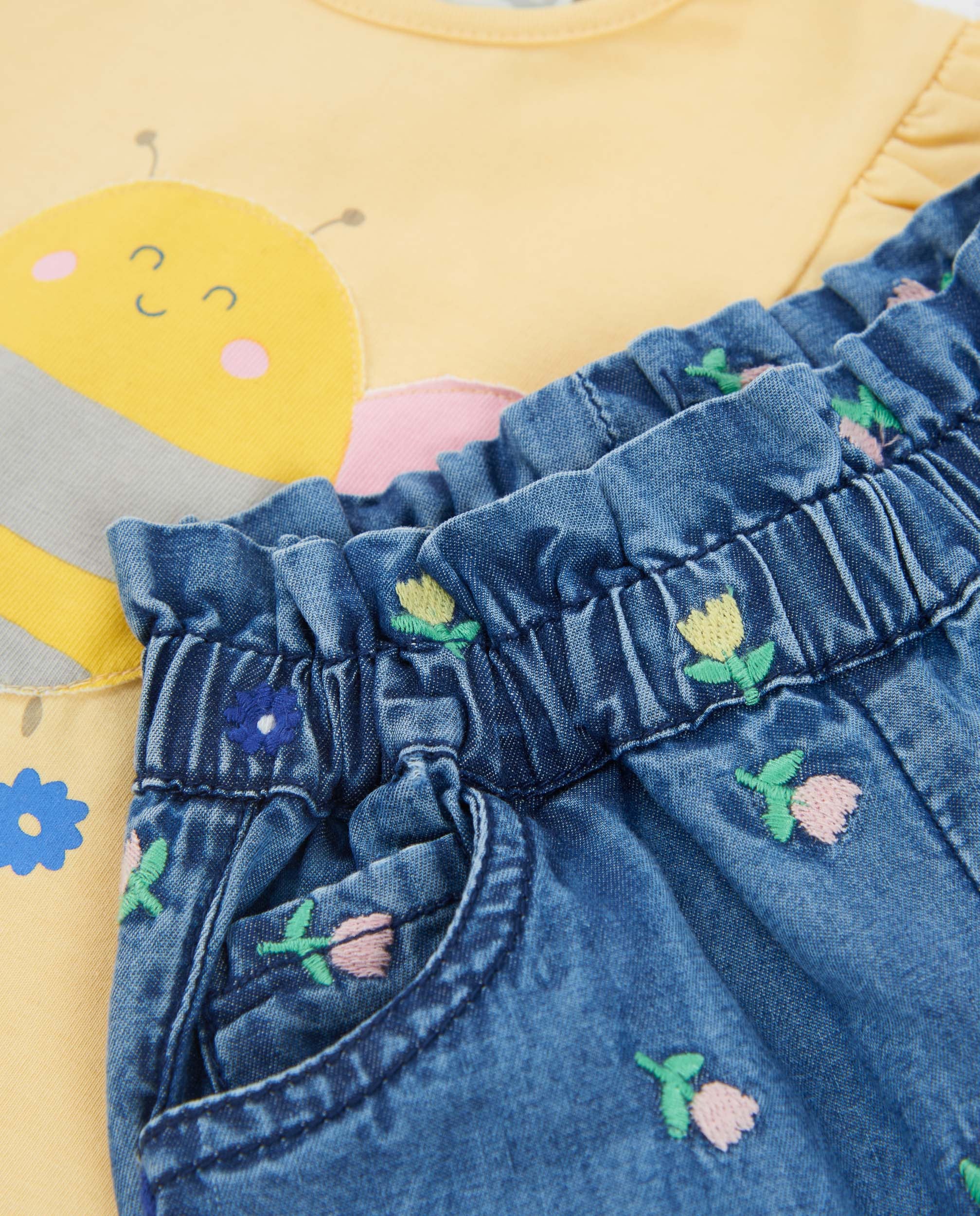 TucTuc Completi Maglia Neonata Giallo Ape Denim 0-1 Mesi