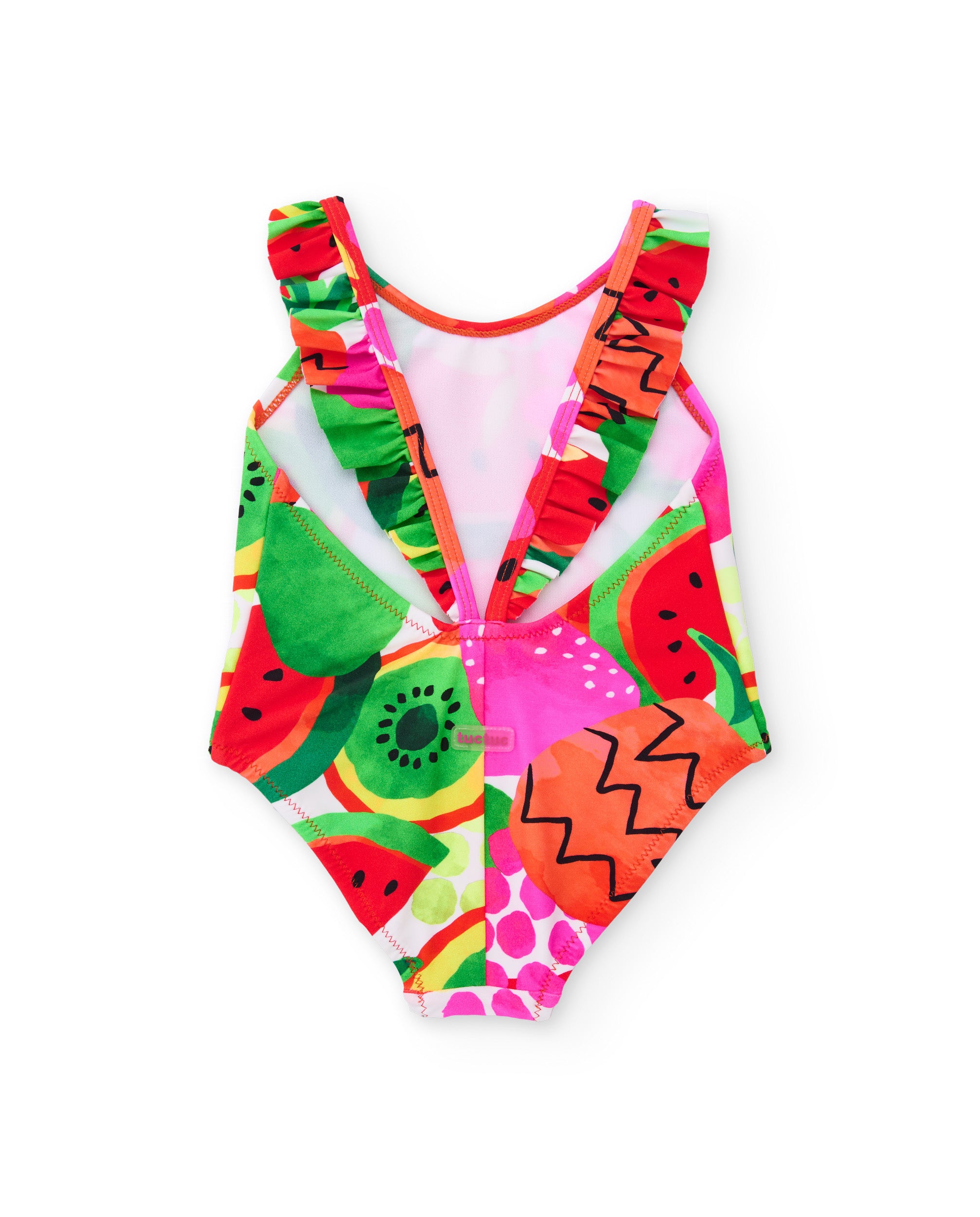 TucTuc Costumi costume bambina volant stampa frutta rosso