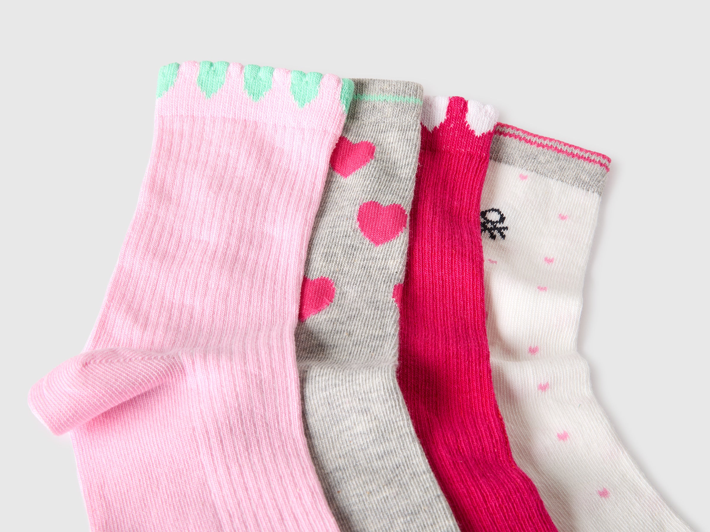 United Colors of Benetton 4 paia calzini spugna 27-30 cuore cotone