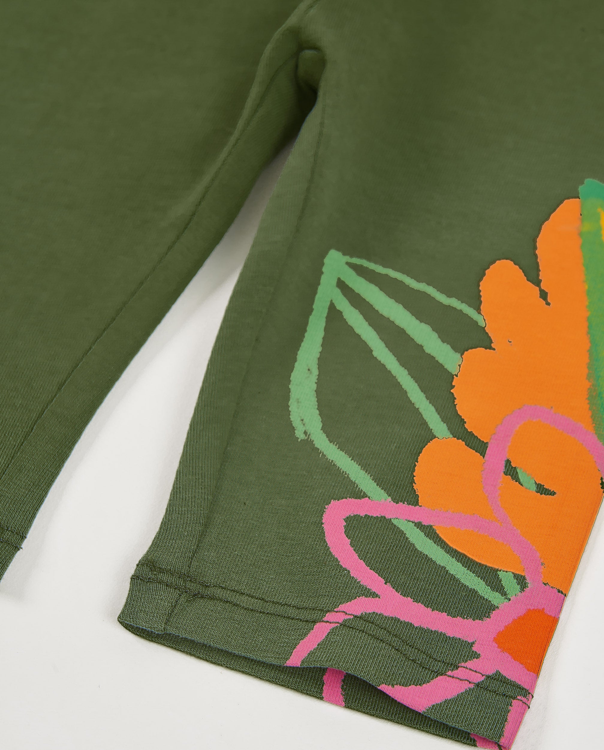 TucTuc Leggings maglia bambina verde dettaglio stampato