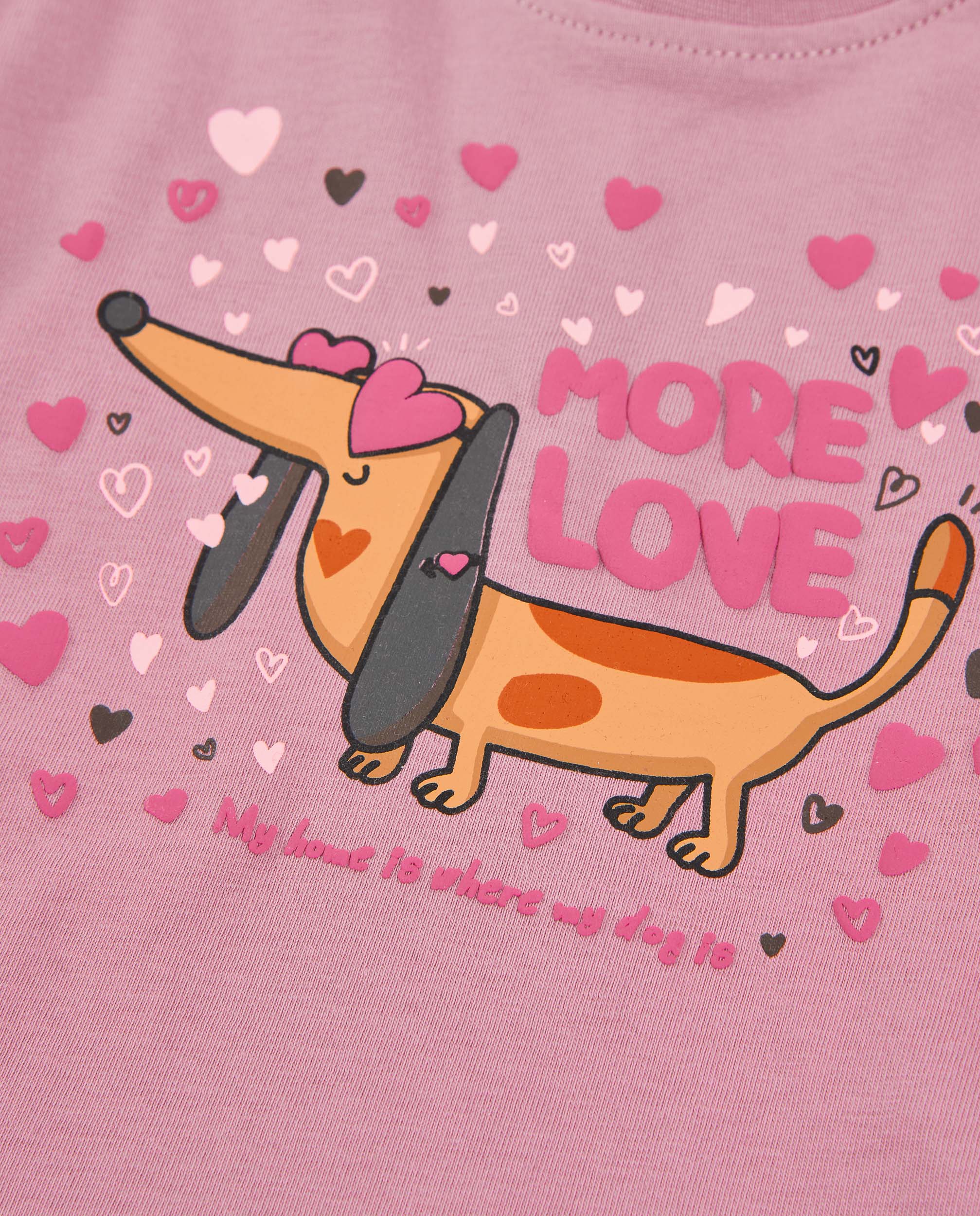 TucTuc Magliette Maglia Bambina Rosa Bassotto Maniche Lunghe