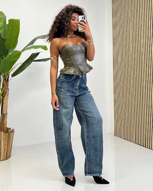 Sottosopra JEYW1847 jeans balloon sabbiato taglia M