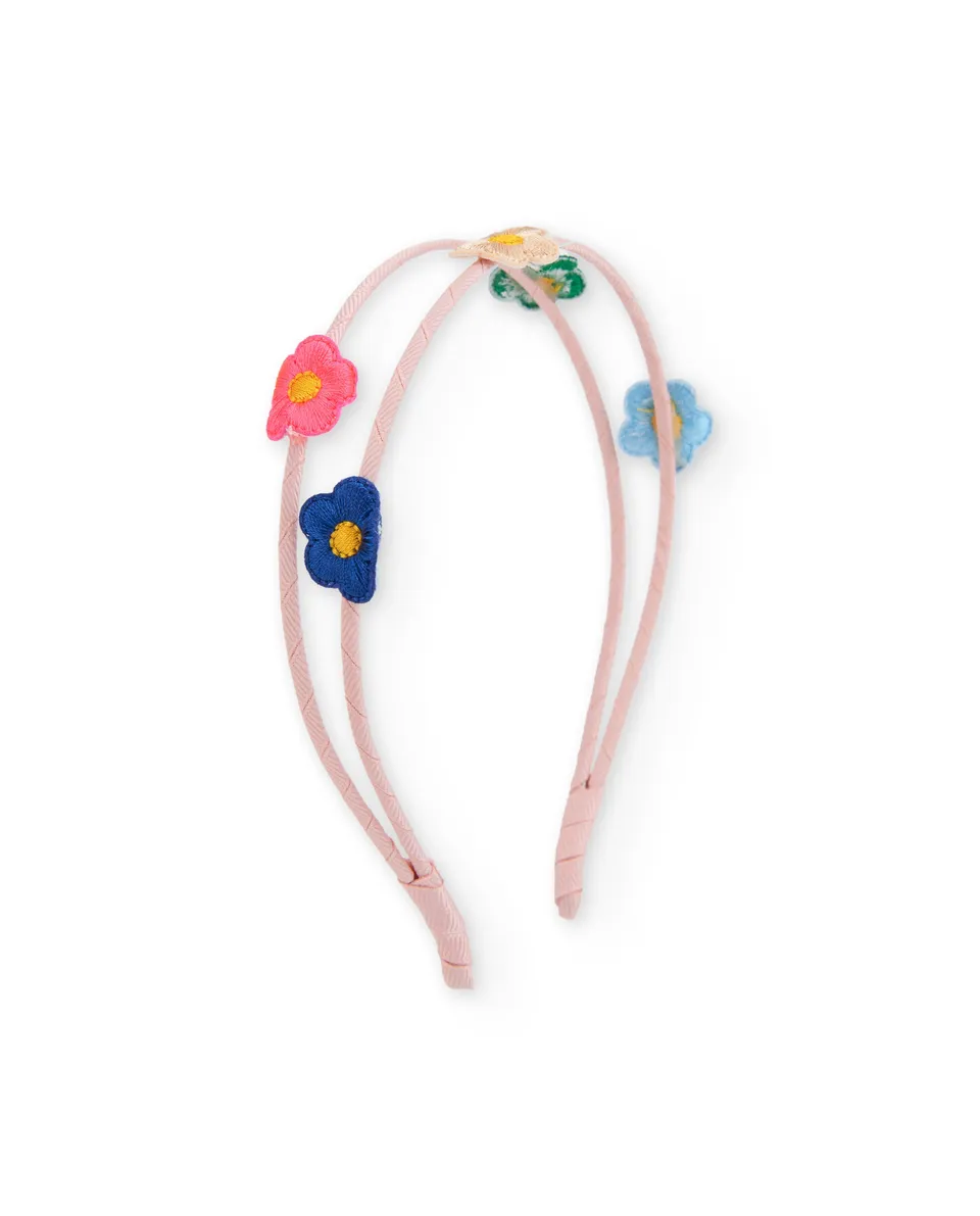 TucTuc Accessori fascia capelli bambina fiori rosa