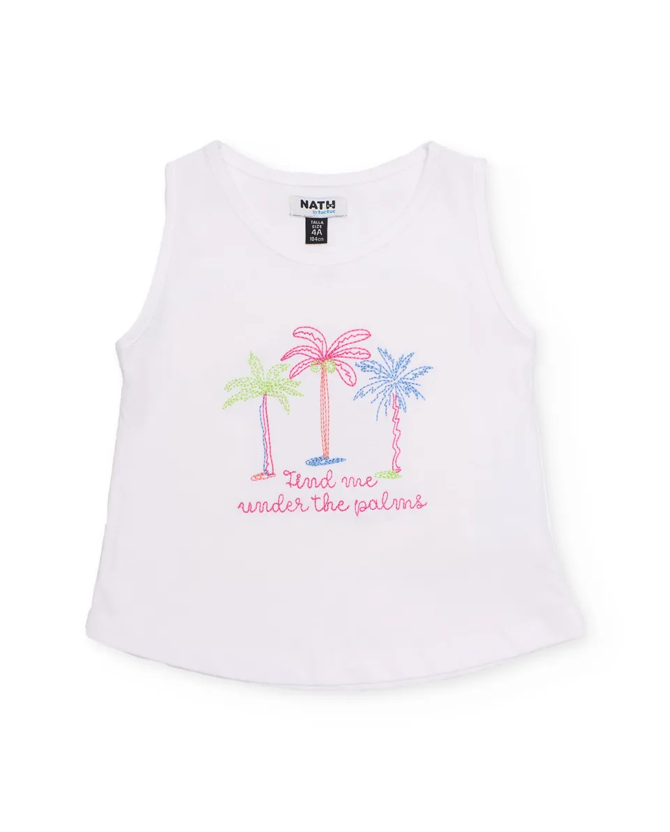 TucTuc Magliette T-shirt palme bambina bianco 8 anni