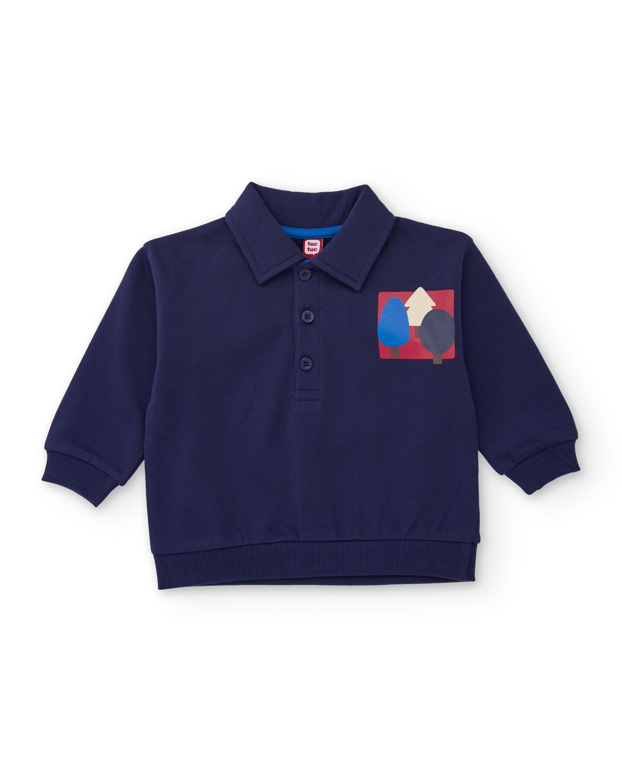 TucTuc Camicette Polo bambino felpa blu navy stampa