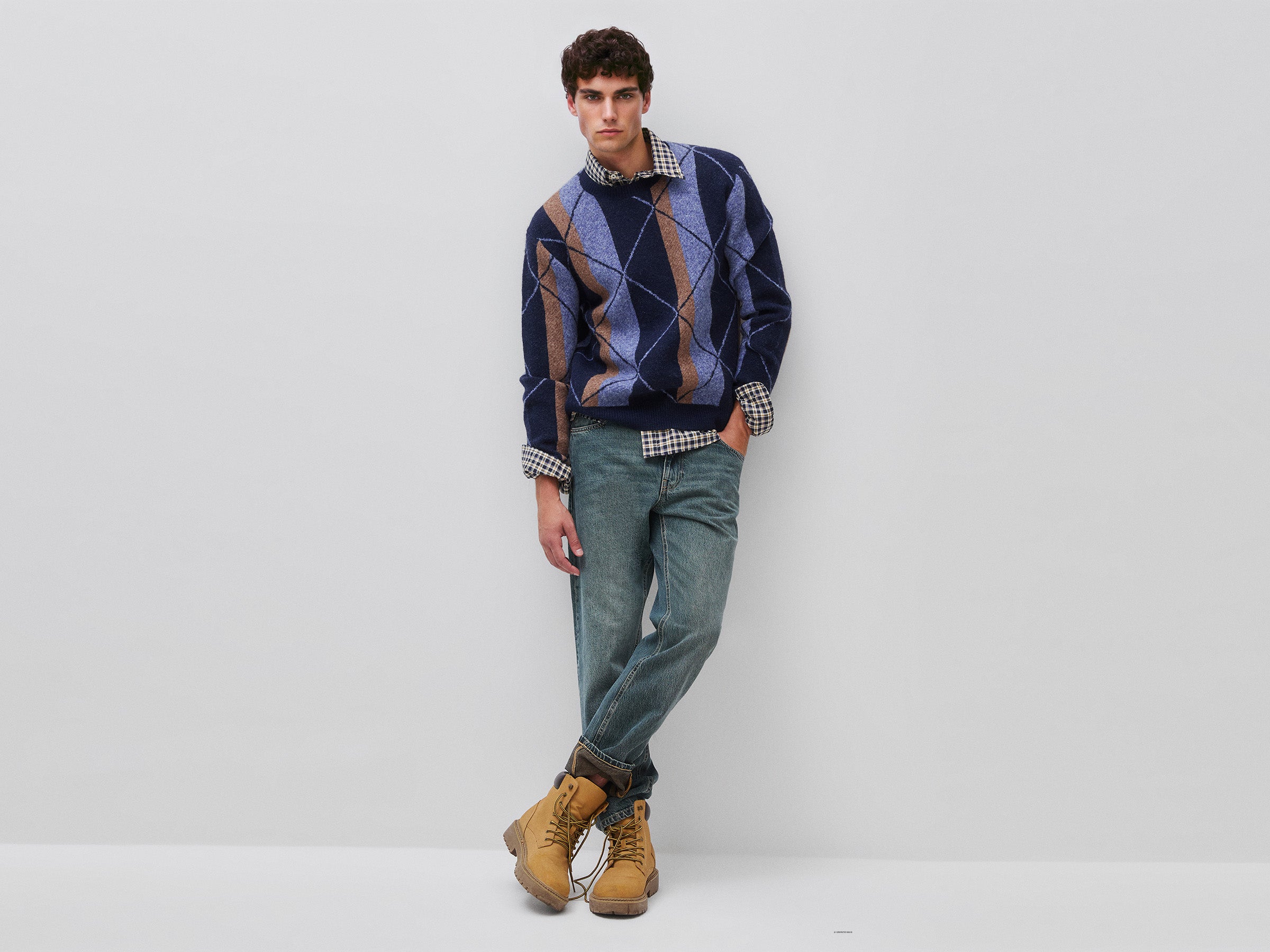 United Colors of Benetton Maglione Lana Alpaca Righe Rombi
