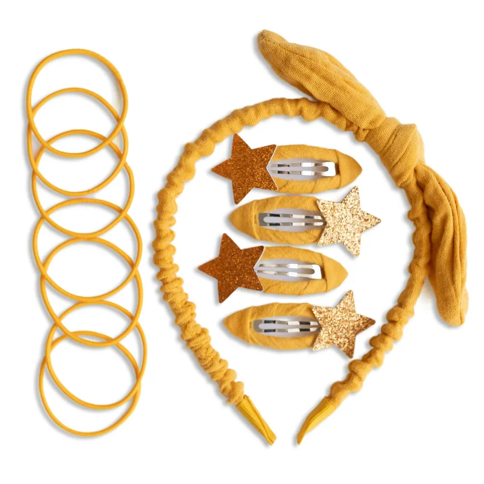 Kocarcia Papierdrachen Set Accessori Capelli Mussola Giallo