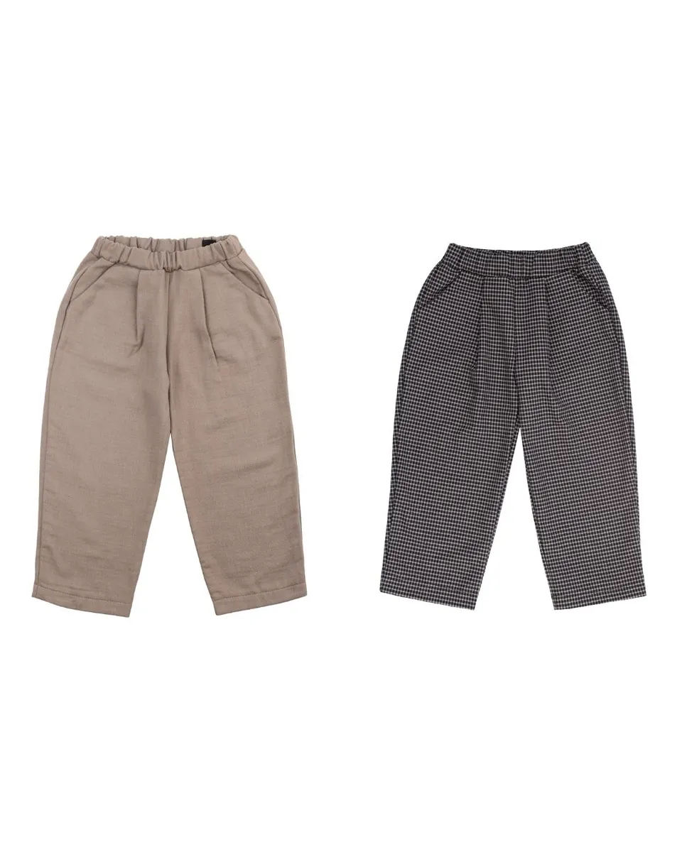 Woolly Organic Kids Trousers pantaloni AW26 cotone Taupe