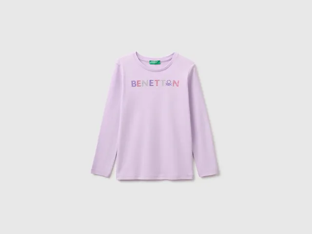 United Colors of Benetton T-Shirt Glitter Cotone Bio Taglia L