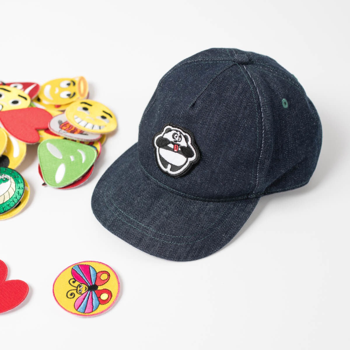 Pamboo Streetwear cappello baseball bimbi denim bio emoji