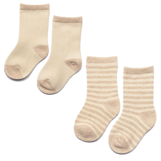 Pamboo Organic Baby Clothes calzini neonato 2 pack crema cotone bio